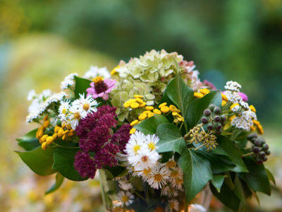 Herbst Strauss Mit Efeu