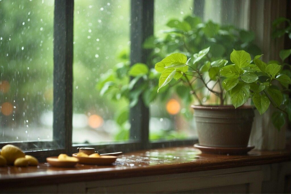 Zimmerpflanze am Fenster